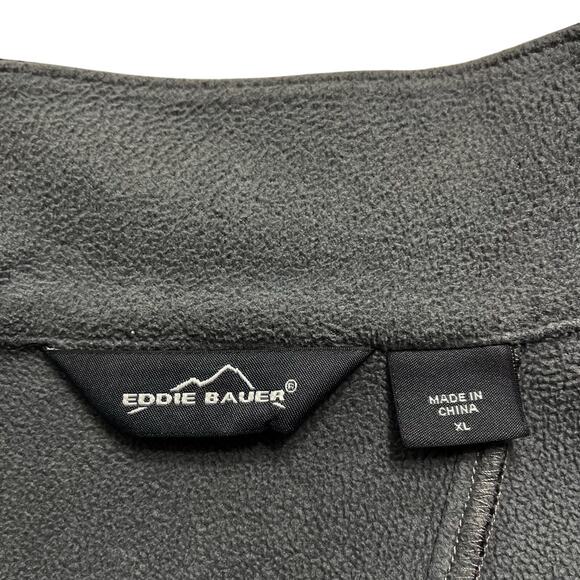 Eddie Bauer Men Soft Shell Jacket Full Zip Sz XL Black Weather Resistant Hiking - Picture 2 of 12